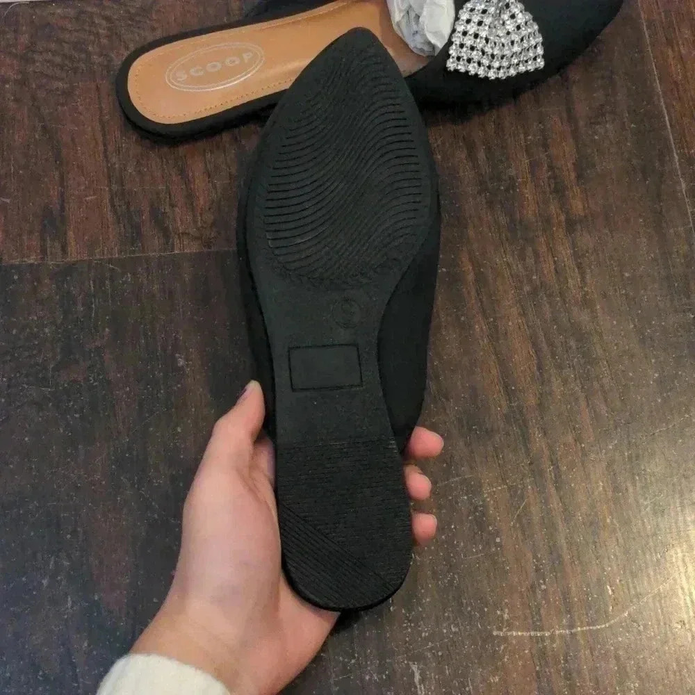 Scoop Women's Point Toe Slingback Mules with Bow - Picture 10 of 11